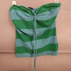 Moda international striped tie tube top